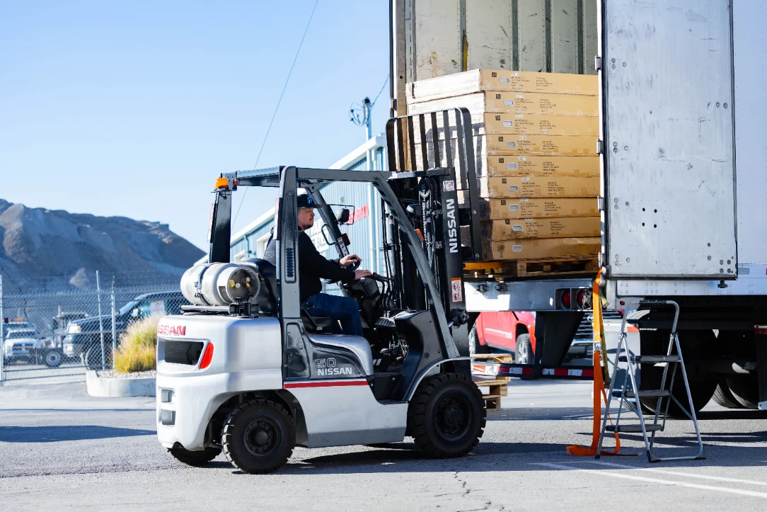 A Capital Cares truck delivering donated goods